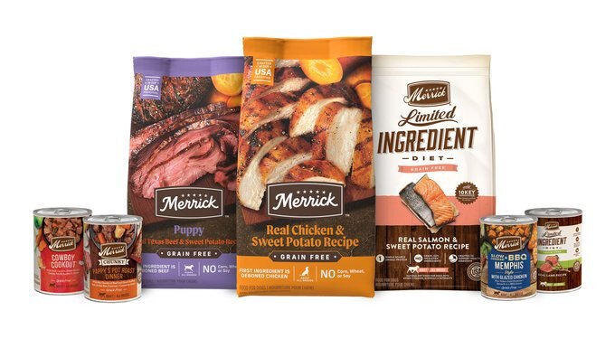 Merrick Limited Edition Spring Fling Chicken, Lamb, Yukon Gold Potatoes + Carrots in Gravy Recipe Grain-Free Adult Wet Dog Food, 12.7-oz, case of 12