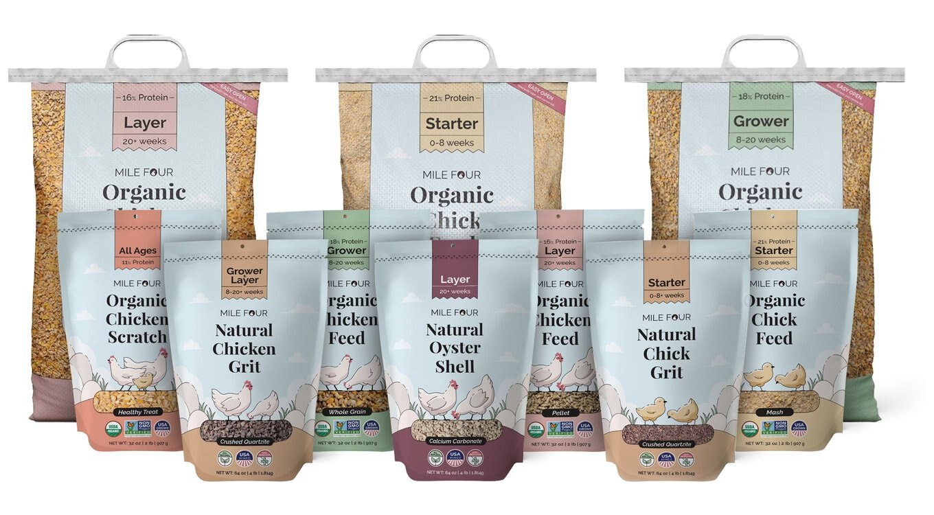 Mile Four Organic Chicken Feed Sample - Non-GMO, Soy & Corn Free Layer Pellets, 16% Protein, 2 Lb Bag 14 thumbnail image
