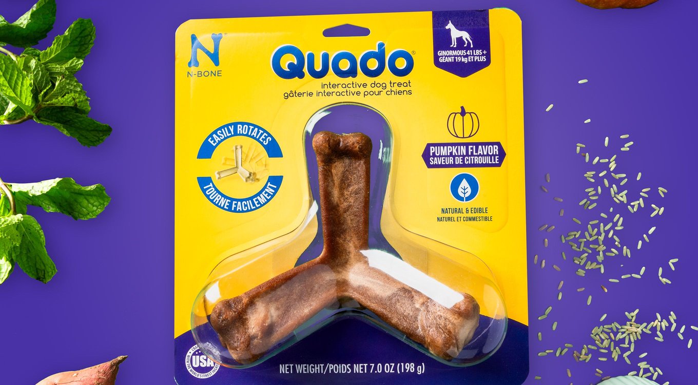 NBONE Quado Interactive Bacon Flavored Medium Dental Dog Treat