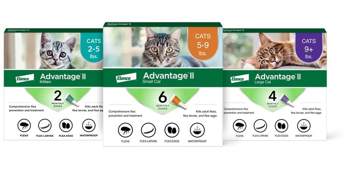 ADVANTAGE II Flea Spot Treatment for Cats over 9 lbs 1 Dose 1 mo. supply Chewy