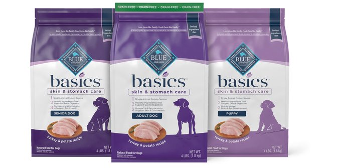 Blue Buffalo Basics Skin & Stomach Care Grain-Free Formula Duck & Potato Recipe Adult Dry Dog Food
