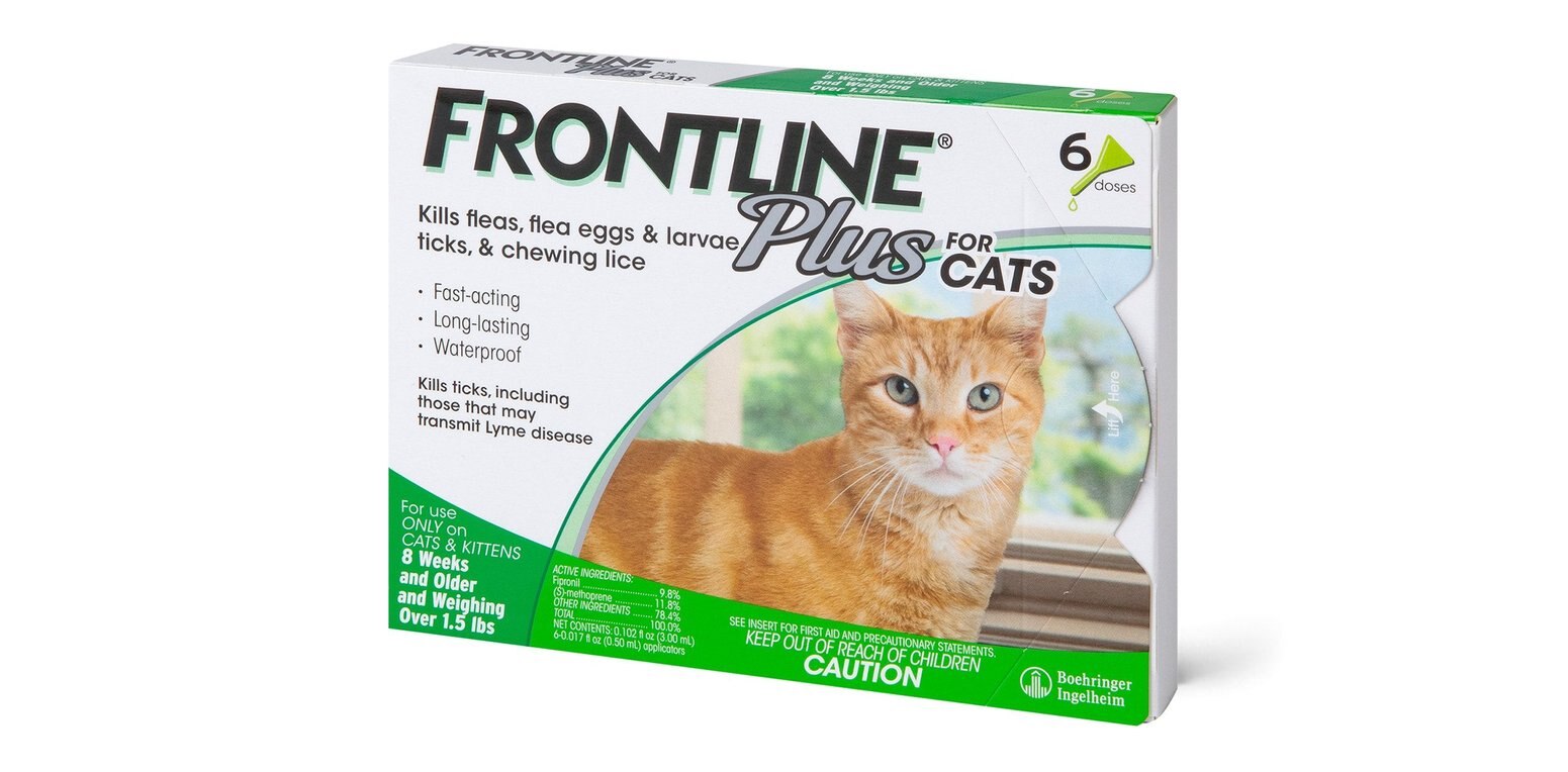 FRONTLINE PLUS Flea & Tick Spot Treatment for Cats, over 1.5 lbs, 3