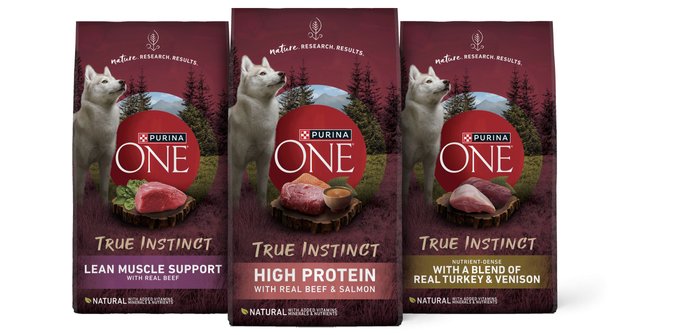 PURINA ONE Natural High Protein True Instinct with Real Beef Salmon Dry Dog Food 3.8 lb bag Chewy