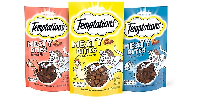Temptations Meaty Bites Chicken Flavor Soft & Savory Cat Treats