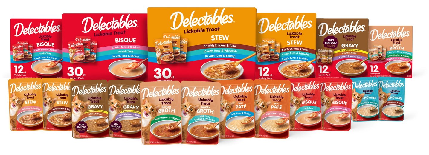 HARTZ Delectables Bisque Variety Pack Lickable Cat Treats 1.4 oz pouch 30 count Chewy