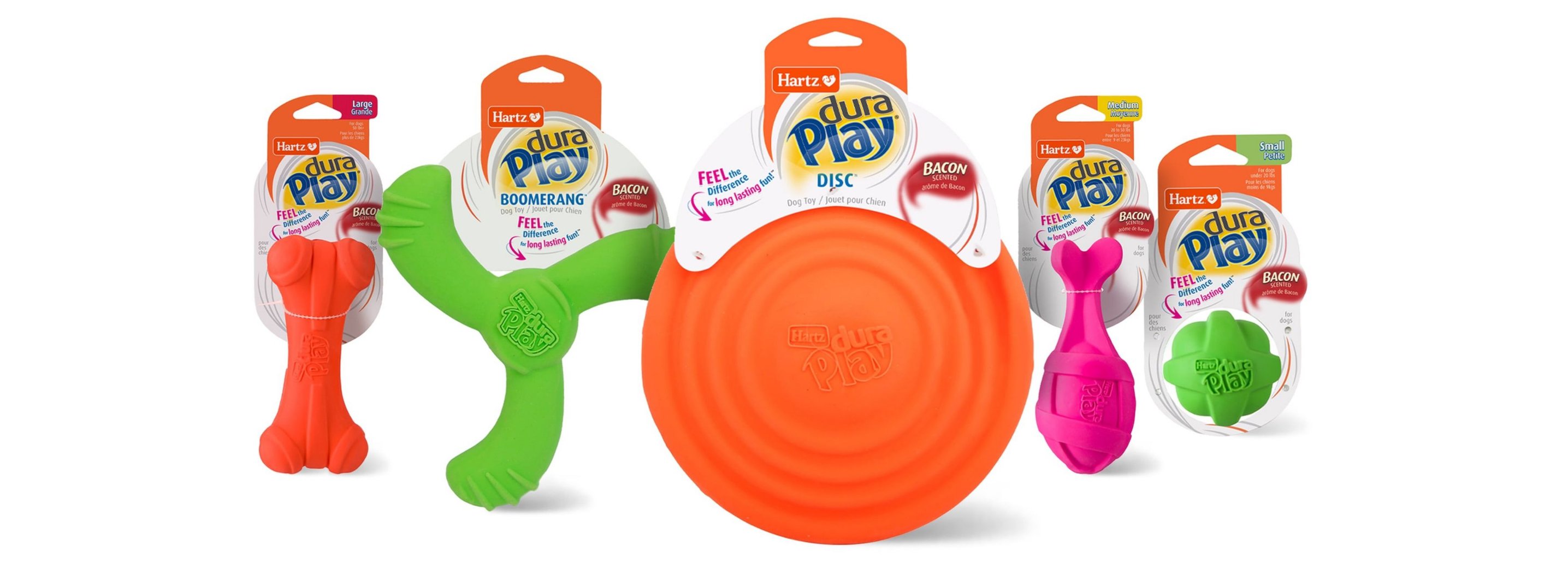 HARTZ Dura Play Tug of Fun Double Ring Squeaky Latex Dog Toy