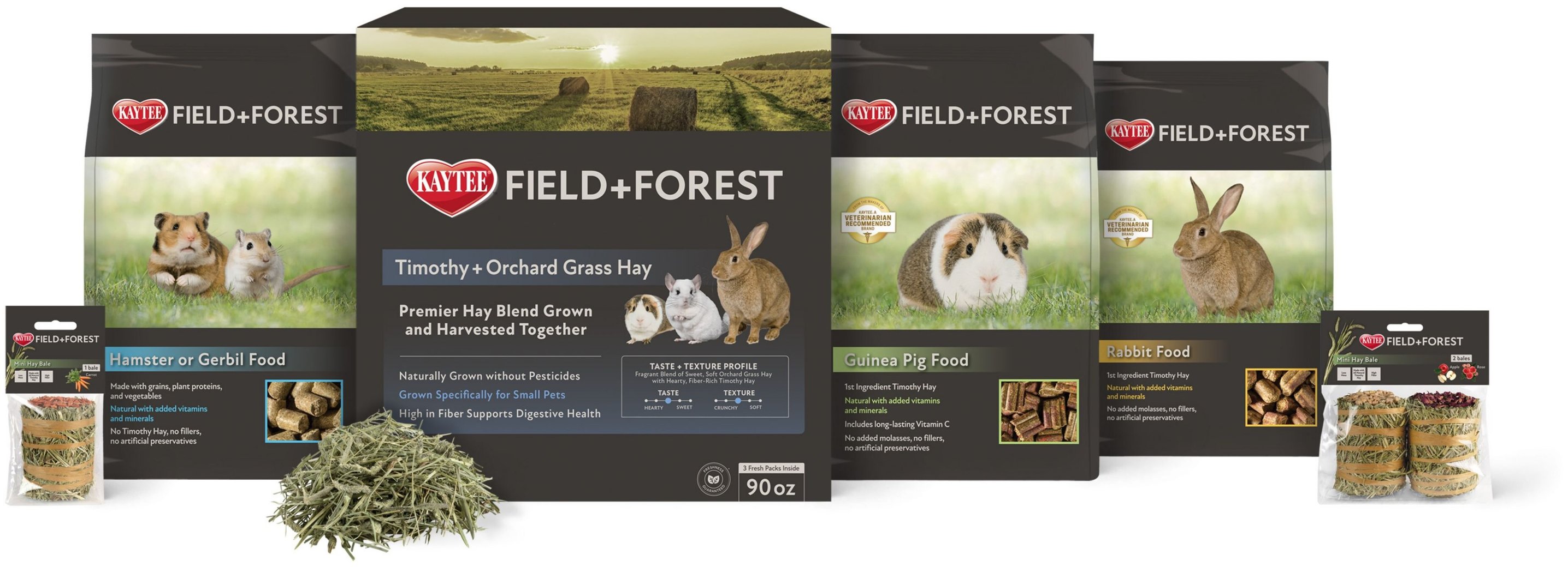 FIELD+FOREST BY KAYTEE Mini Hay Bales Carrot Marigold Small Pet Hay, 7oz bag, 2 count