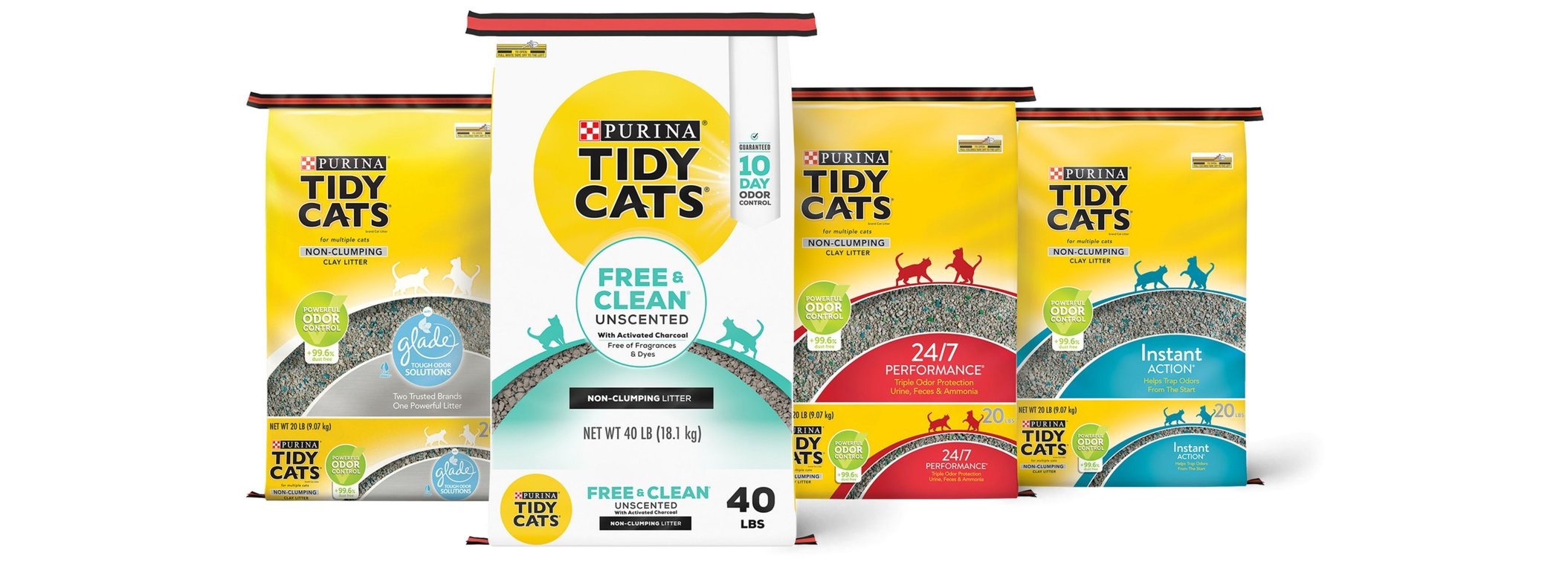TIDY CATS Instant Action Unscented NonClumping Clay Cat Litter, 40lb