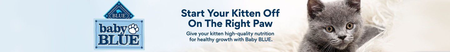 Baby Blue start your kitten off on the right paw. Give your kitten high-quality nutrition for healthy growth with Baby BLUE.