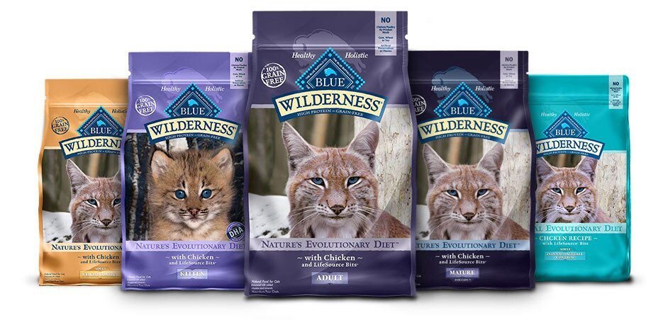 BLUE BUFFALO Wilderness Chicken Recipe Grain Free Dry Cat Food 4