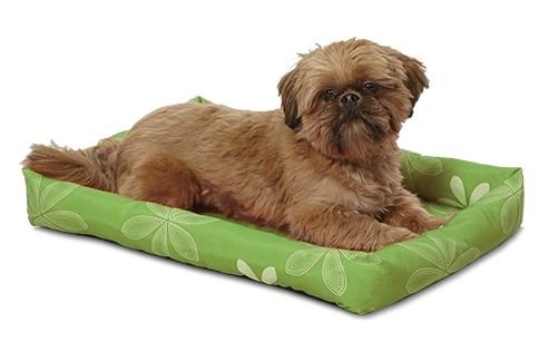 MidWest Quiet Time Fleece Reversible Dog Crate Mat, Blue Paw Print