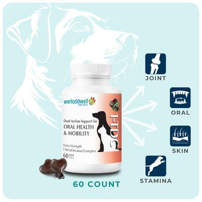 Show full view: 1-TDC Dental & Joint Health Softgel Supplement for Dogs & Cats, 60 count slide 3 of 10
