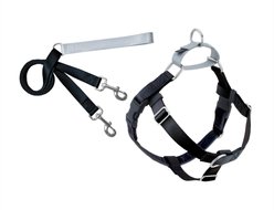 2 Hounds Design Freedom No Pull Nylon Dog Harness & Leash, Black, Large: 28 to 32-in chest, 1-in wide