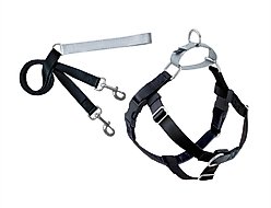 2 Hounds Design Freedom No Pull Nylon Dog Harness & Leash, Black, Small: 18 to 24-in chest, 5/8-in wide
