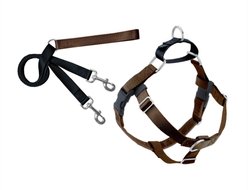 2 Hounds Design Freedom No Pull Nylon Dog Harness & Leash, Brown, Large: 28 to 32-in chest, 1-in wide