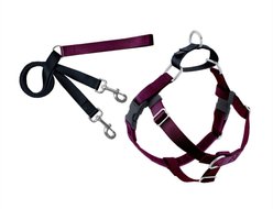 2 Hounds Design Freedom No Pull Nylon Dog Harness & Leash, Burgundy, Medium: 22 to 28-in chest, 1-in wide