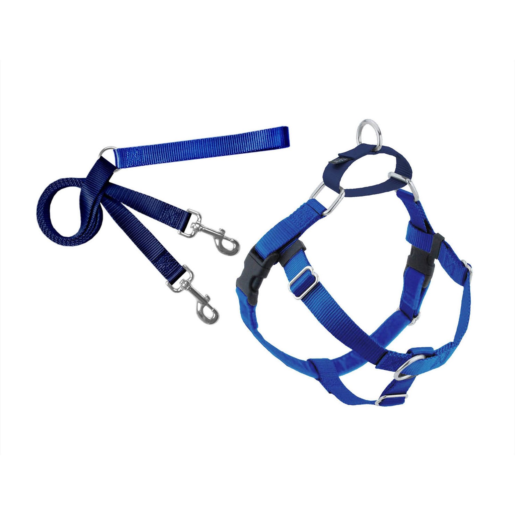 XX-Large 1-in Royal Blue Freedom No Pull Dog Harness & Leash, 2 Hounds Design