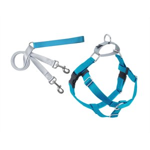 2 Hounds Design Freedom No Pull Nylon Dog Harness & Leash, Turquoise, Medium: 22 to 28-in chest, 1-in wide