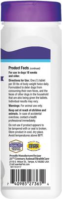 Show full view: 21st Century Essential Pet Coprophagia Deterrence Dog Supplement, 75 count slide 4 of 7
