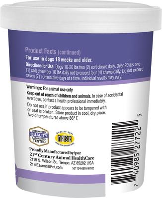 Show full view: 21st Century Essential Pet Pet-EZE Calming Soft Chews Supplement for Dogs, 120 count slide 4 of 6