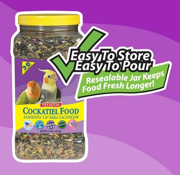 3-D Cockatiel Food, 4.5-lb jar