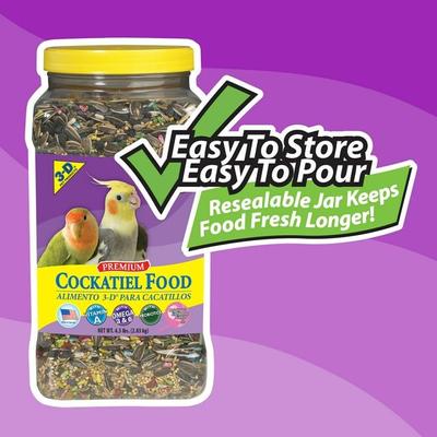 Show full view: 3-D Cockatiel Food, 4.5-lb jar slide 8 of 9