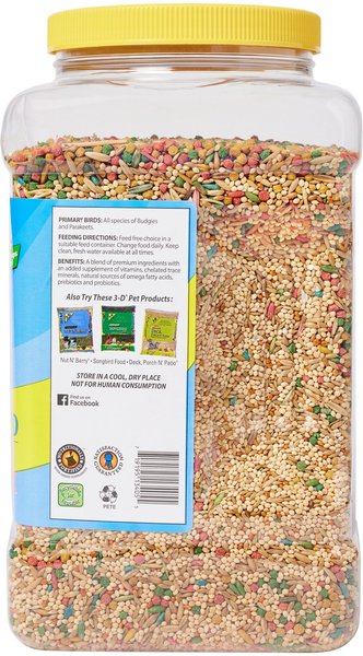 3-D Parakeet Food, 5-lb jar
