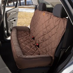 3 Dog Pet Supply Car Seat Protector with Fleece Bolster, Large, Chocolate slide 2 of 5
