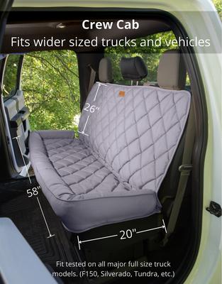 Show full view: 3 Dog Pet Supply Crew Cab Truck Bolster Car Seat Protector, Grey, X-Large slide 4 of 7