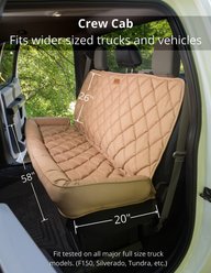3 Dog Pet Supply Crew Cab Truck Seat Protector with Bolster, Large, Tan slide 2 of 6