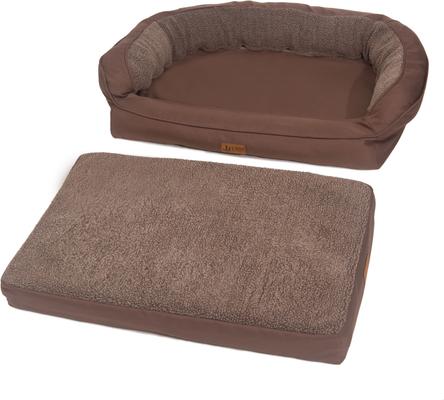 Show full view: 3 Dog Pet Supply EZ Wash Fleece Headrest Memory Foam Dog Bed, Chocolate, Large slide 2 of 4