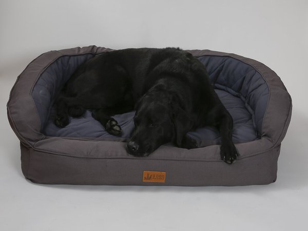 3 Dog Pet Supply EZ Wash Curler Orthopedic Bolster Dog Bed, Slate