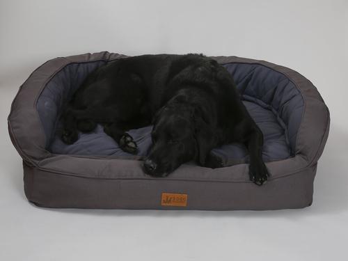 Show full view: 3 Dog Pet Supply EZ Wash Softshell Orthopedic Bolster Dog Bed with Removable Cover, Slate, Medium slide 2 of 7