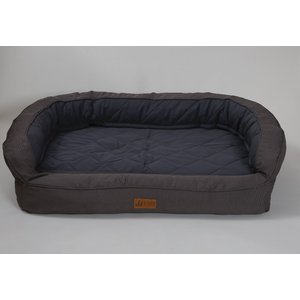 3 Dog Pet Supply EZ Wash Softshell Personalized Orthopedic Bolster Dog Bed with Removable Cover, Slate, Medium