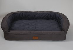 3 Dog Pet Supply EZ Wash Softshell Personalized Orthopedic Bolster Dog Bed with Removable Cover, Slate, Small slide 2 of 5