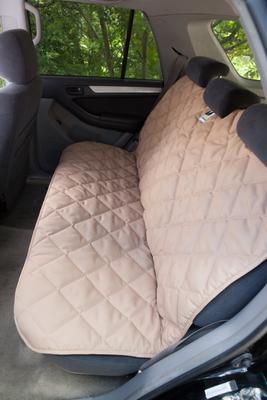 Show full view: 3 Dog Pet Supply Personalized Car Back Seat Protector, Tan slide 2 of 4