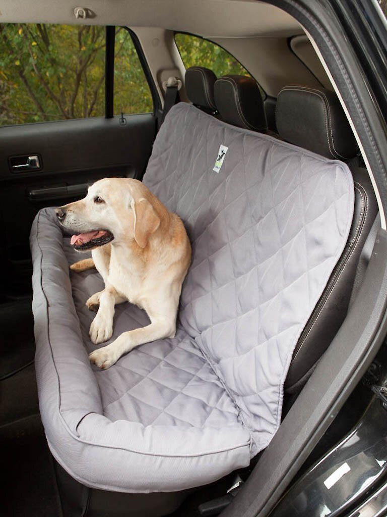 3 Dog Pet Supply Personalized Car Back Seat Protector with Bolster