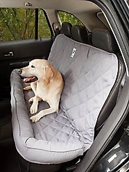 3 Dog Pet Supply Personalized Car Back Seat Protector with Bolster, Grey