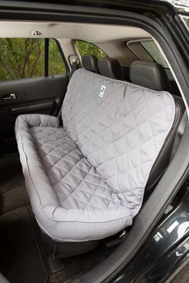 Show full view: 3 Dog Pet Supply Personalized Car Back Seat Protector with Bolster, Grey slide 3 of 6