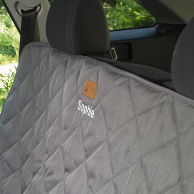 Show full view: 3 Dog Pet Supply Personalized Car Back Seat Protector with Bolster, Grey slide 4 of 6