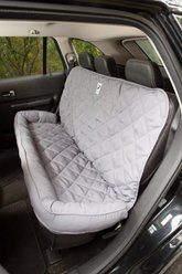 3 Dog Pet Supply Quilted Car Back Seat Protector with Bolster, Grey slide 2 of 6