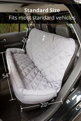 Show full view: 3 Dog Pet Supply Quilted Car Back Seat Protector with Bolster, Grey slide 3 of 8