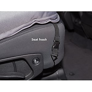 3 Dog Pet Supply Quilted Car Back Seat Protector with Bolster, Grey
