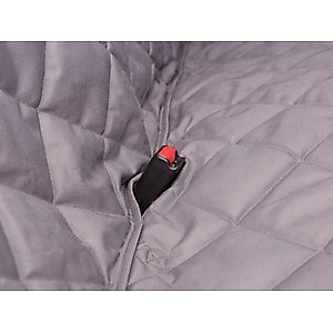 3 Dog Pet Supply Quilted Car Back Seat Protector with Bolster, Grey