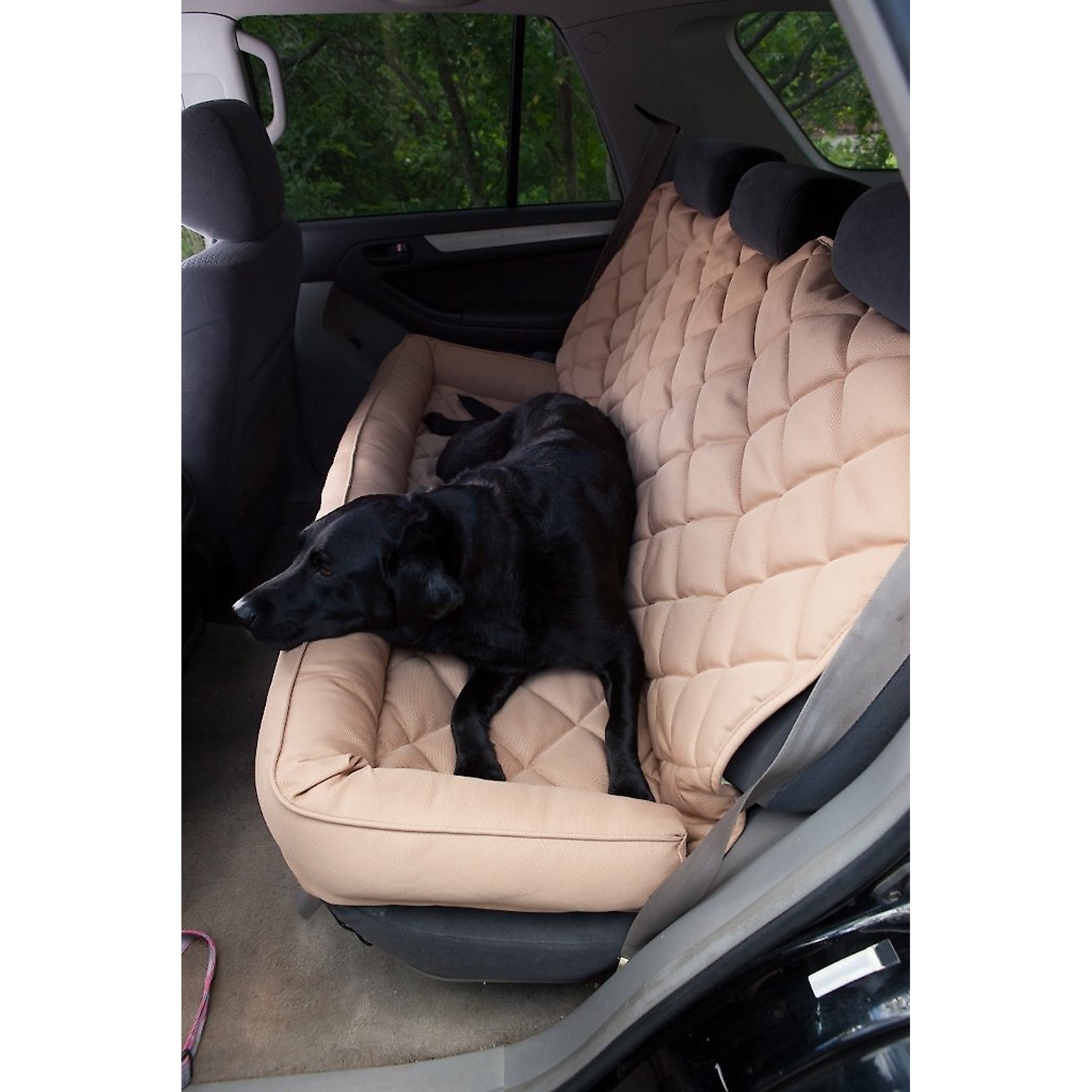 LUMIDEXA Dog Car Seat Cover Hard Bottom- Back Seat Extender For Dogs,Heavy Duty Scratchproof Dog Car Bed,Waterproof Pet Hammock,Non-Slip Backseat Protector For Car Sedans SUV