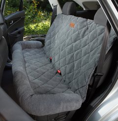 3 Dog Pet Supply Shearling Bolster Dog Car Seat Protector, Large, Gray slide 2 of 8