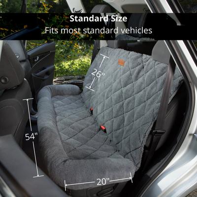 Show full view: 3 Dog Pet Supply Shearling Bolster Dog Car Seat Protector, Large, Gray slide 4 of 8