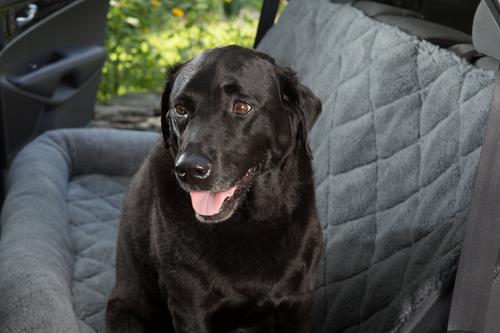 Show full view: 3 Dog Pet Supply Shearling Bolster Dog Car Seat Protector, Large, Gray slide 5 of 8