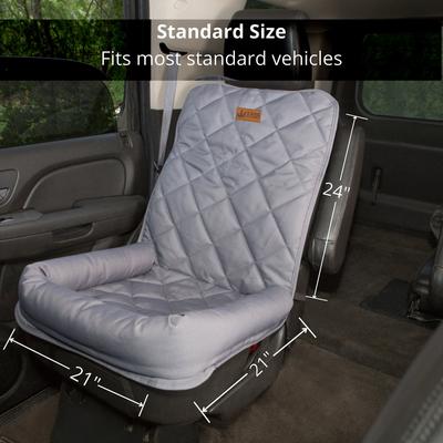 Show full view: 3 Dog Pet Supply Single Car Seat Protector with Bolster, Large, Gray slide 3 of 5