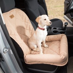 3 Dog Pet Supply Single Car Seat Protector with Bolster, Large, Tan